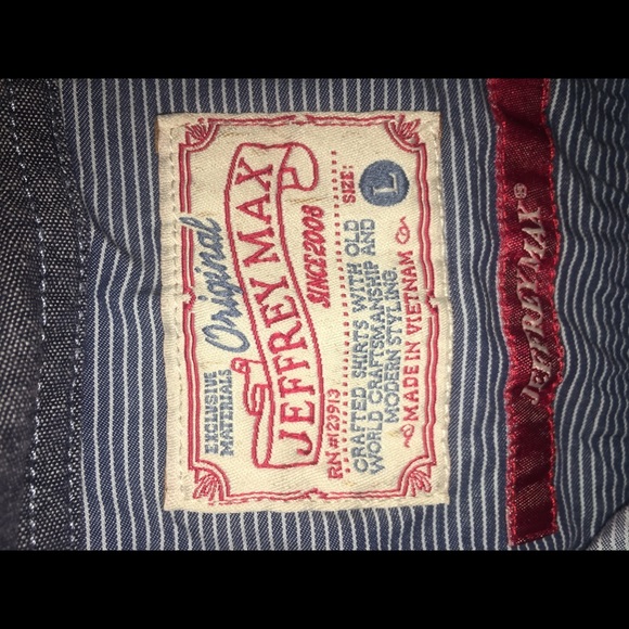 Original Jeffrey Max Striped Shirt - Size Large - Picture 2 of 3